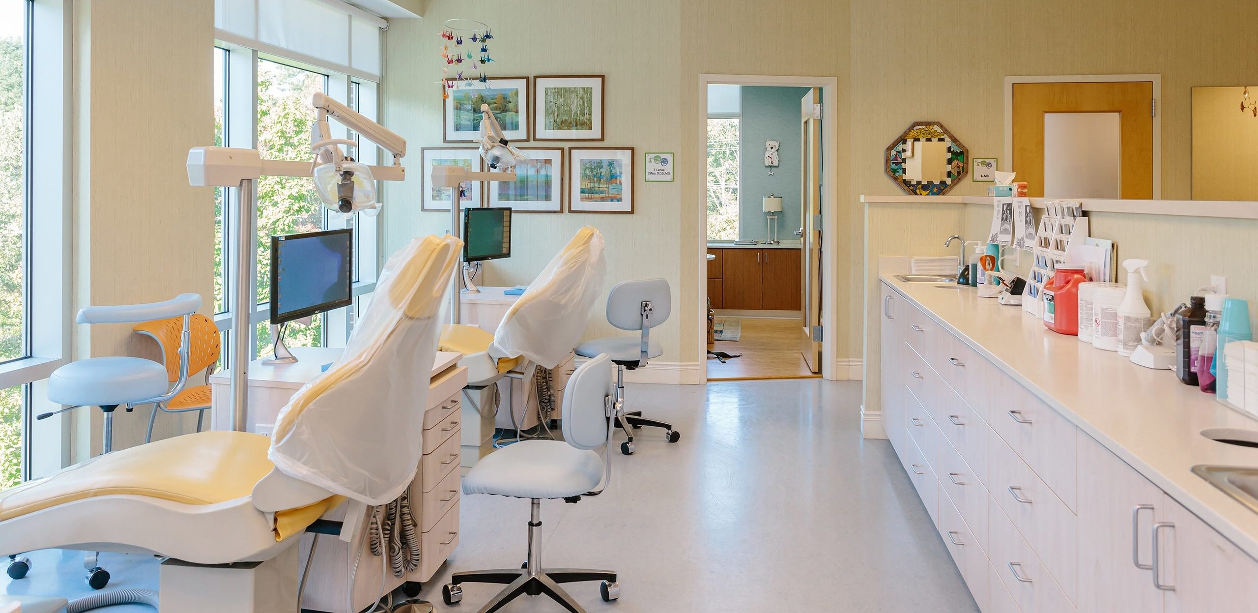 the ortho bay with large floor to ceiling windows.