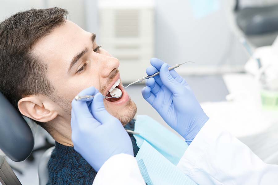 Man receiving cosmetic dentistry