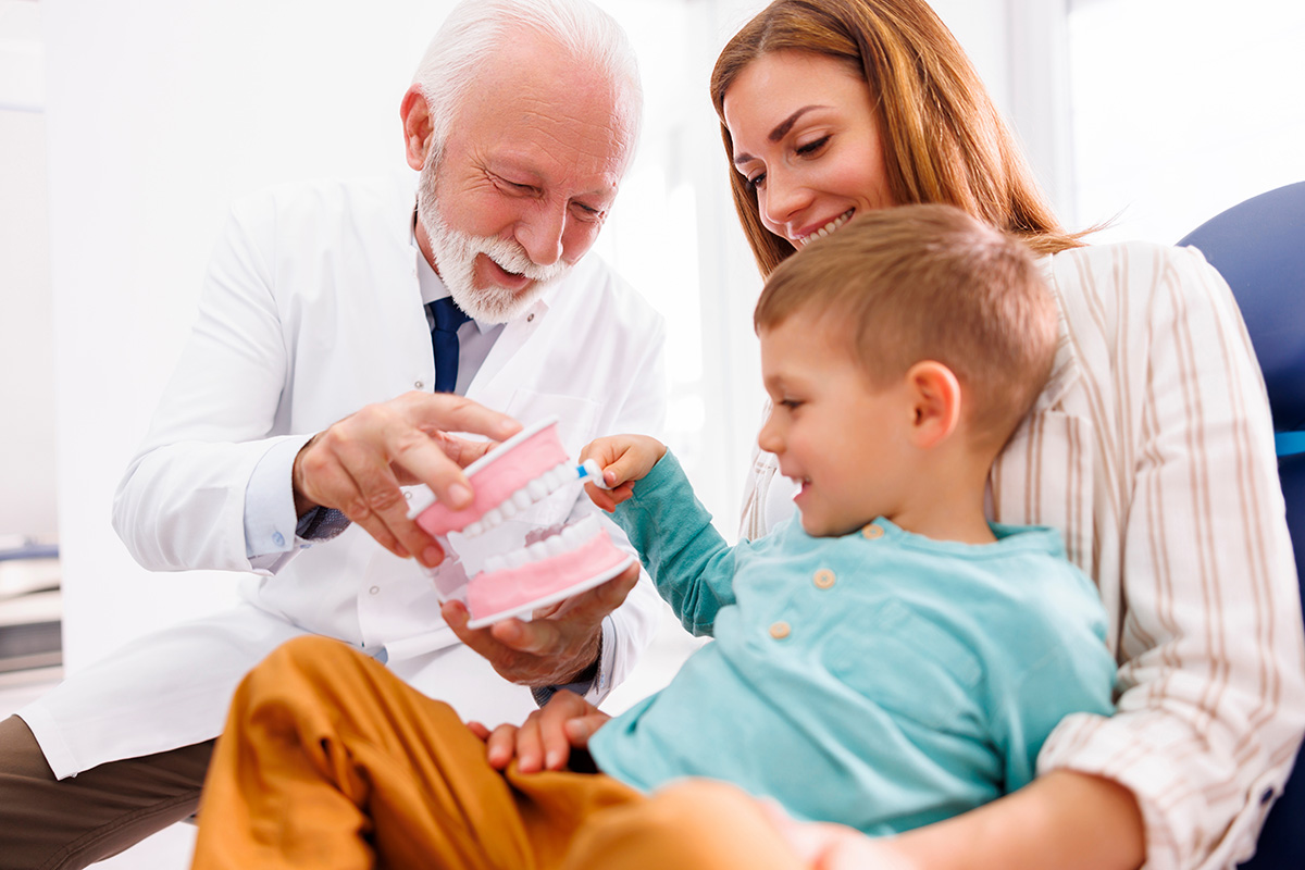 a pediatric dentist meets with a new patient