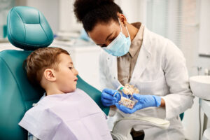 a sensory-trained dentist works with a child who has special needs and sensory issues